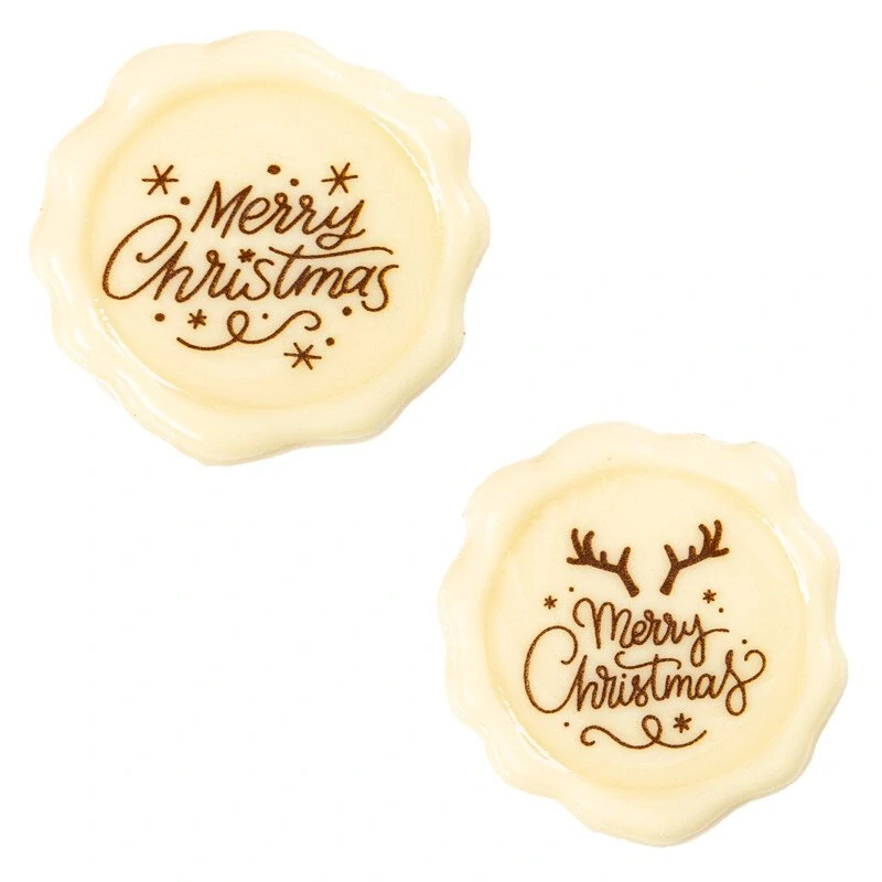 15340 - Pečať Merry Christmas biela 3,8cm 120ks