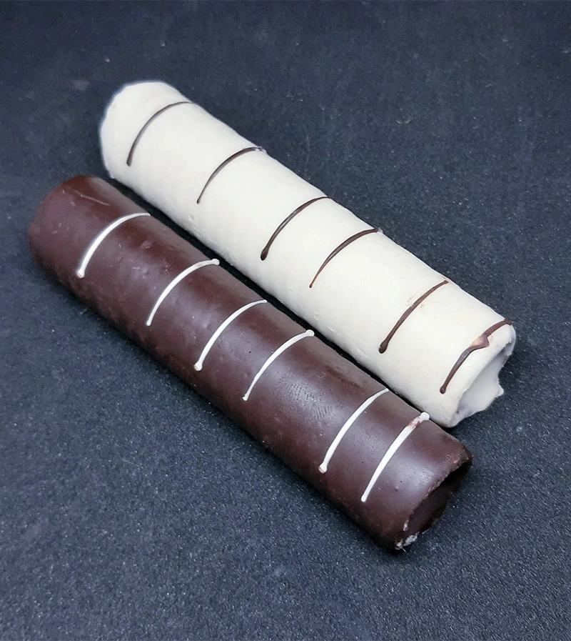 Trubičky celomáčané v kakaovej a bielej poleve 20/100 470g - 28ks