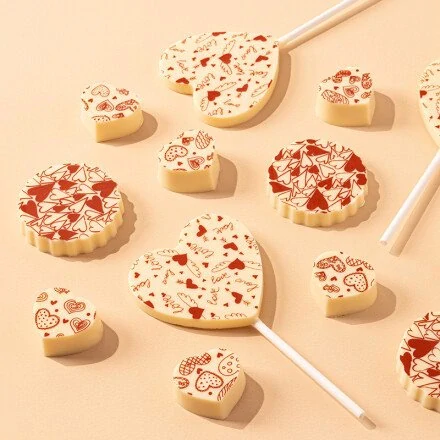 46676 - Čokotransfer červené srdcia 30ks